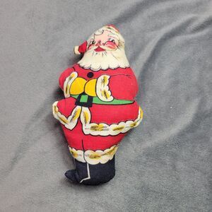 Vintage Santa Claus Stuffed Doll Christmas Décor 12" Tall Handcrafted Fabric Red